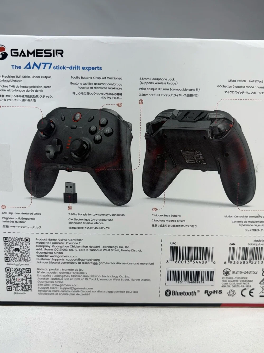 GameSir Cyclone 2 Wireless Bluetooth Controller Black Switch PC Ergonomic